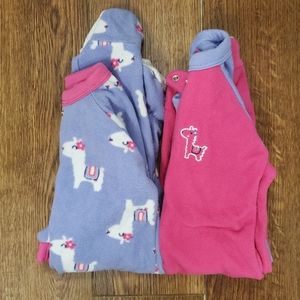Llama Girl's 12 Months Sleeper Footie Paja…